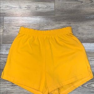 Yellow Varsity shorts